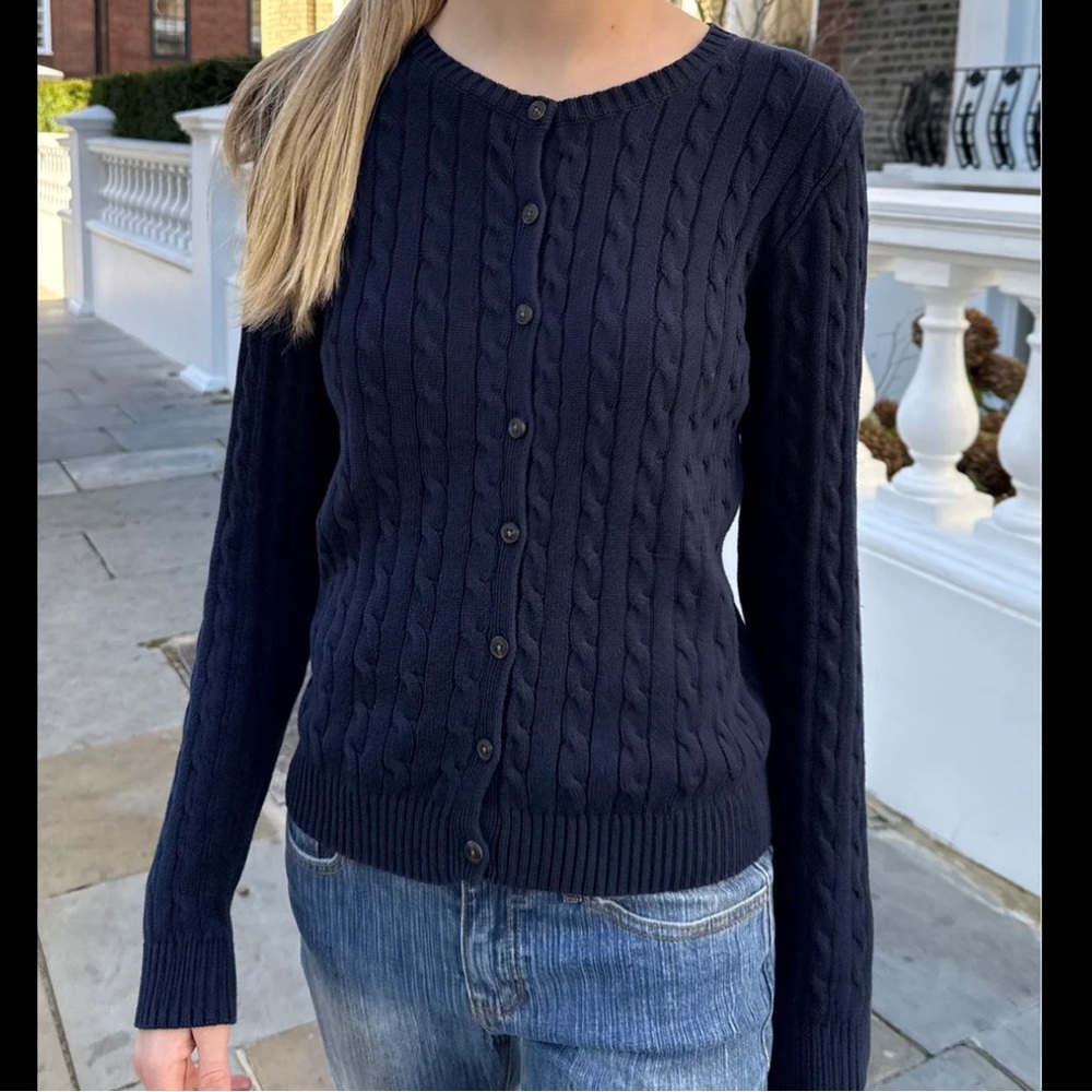 Brandy Melville Navy Cable Cardigan